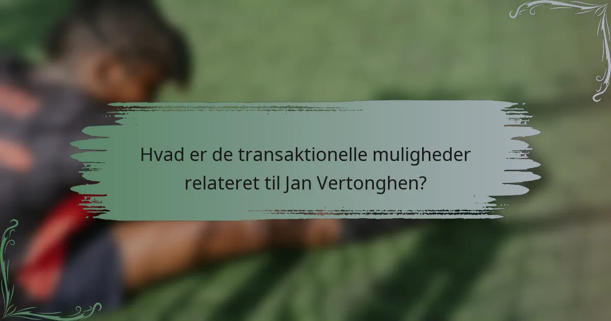 Hvad er de transaktionelle muligheder relateret til Jan Vertonghen?