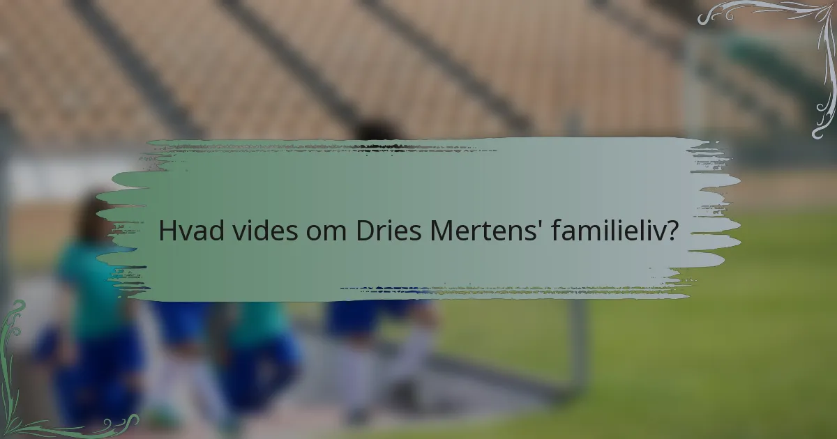 Hvad vides om Dries Mertens' familieliv?