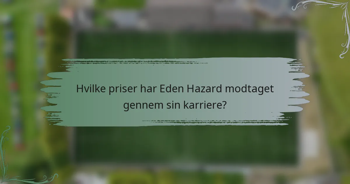 Hvilke priser har Eden Hazard modtaget gennem sin karriere?