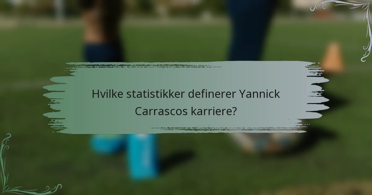 Hvilke statistikker definerer Yannick Carrascos karriere?