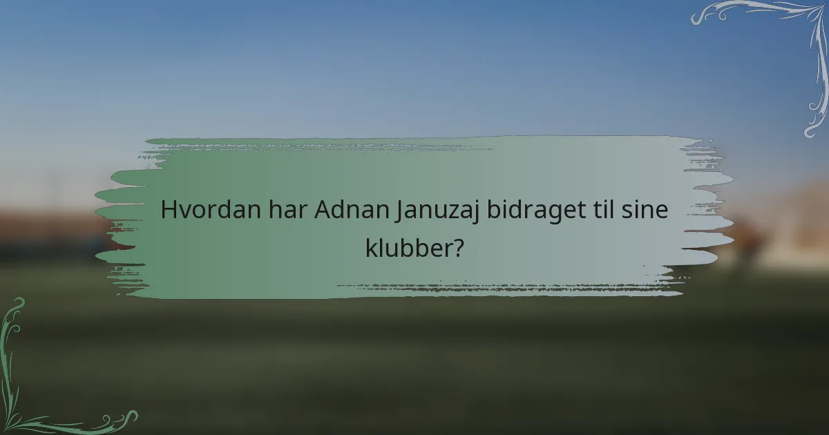 Hvordan har Adnan Januzaj bidraget til sine klubber?